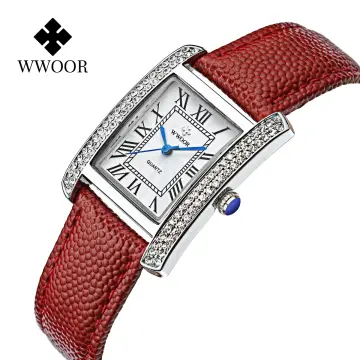 Expensive Watch Womenluxury Rose Gold Quartz Watch For Women - Stainless  Steel Square Dial