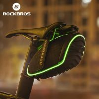 ROCKBROS Bicycle Bag MTB Road Luminous Saddle Bags Seat Cycling Tail Rear Pouch Bag With Rain Cover Waterproof Bike Accessories Saddle Covers