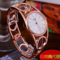 Taobao hot sale new womens watch Korean style fashion star style waterproof hollow simple steel belt quartz womens watch 〖WYUE〗