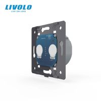 มาตรฐานอียู LIVOLO สวิตช์แบบจอสัมผัสไฟติดผนัง AC 220 ~ 250V 2แก๊งค์1Way VL-C702