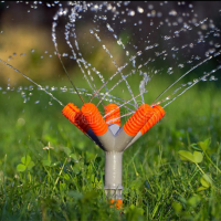 สปริงเกอร์ปักสนาม สปิงเกอร์รดน้ำต้นไม้ 5 ก้าน สูง1ฟุต รดน้ำสนามหญ้า Sprinkler หมุน 360 องศา