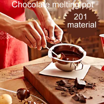Double Boiler Melting Pot with 600ML,Stainless Steel Chocolate Melting Pot  with Heat Resistant Handle for Butter Candy Butter Cheese, Candle Making