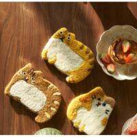 DreamerHouse Cat Shape Super Absorbent Drink Coasters - Scratch Free - Self Drying - Handmade - Naturally