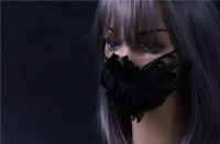 ? Lace Mouth Covering Veil Mask Ear Hanging Fun Sexy Bar Dance Stage Cos Lower Half Face Decorative Cover For Women