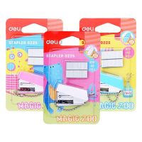 Deli Mini Stapler No.0225 ชุดเครื่่องเย็บกระดาษมินิ แบบพกพา ฟรีลวดเย็บ แม็ก แม็กเย็บกระดาษ