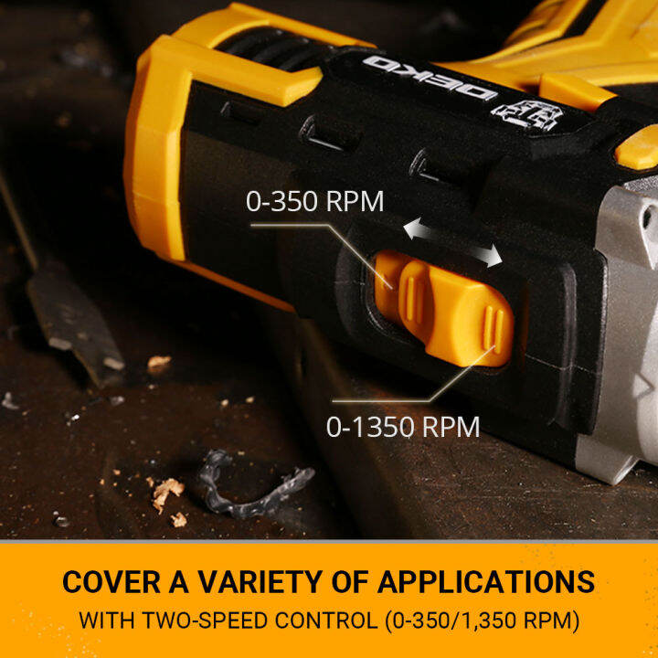 deko-121620v-max-cordless-drill-electric-screwdriver-18-1-torque-settings-2-speeds-38-keyless-chuck-power-tools-dkcd-series