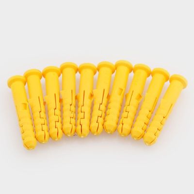 100/200Pcs M6 M8 M10 Ribbed Plastic Anchor Wall Plastic Expansion Pipe Tube Wall Plugs For Self-tapping Screws