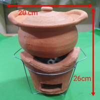 เตาดินเผาหม้อไฟจิมจัมเผาถ่านสูง 26 ซม. สำหรับทำอาหารไทยโบราณจิ้มจุ๋ม / จิ้มจุ่มสต็อกในประเทศไทย  เตาจิ้มจุ่ม หม้อจุ่ม จัดส่งที่รวดเร็ว