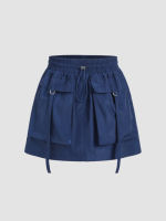 Cider K-POP Solid Cargo Pocket Drawstring Mini Skirt กระโปรงคาร์โก้ กระโปรงแฟชั่นผู้หญิง มินิสเกิร์ต ลุคสตรีท