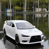 1:32 Mitsubishiis JDM Lancer Evo X เปิดประตูเสียงและแสงล้อแม็กรถของเล่นรุ่นเครื่องประดับสำหรับของขวัญเด็ก