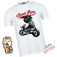 เสื้อยืดลายหมาขี่มอเตอร์ไซค์ Dogs on bikes T-shirt