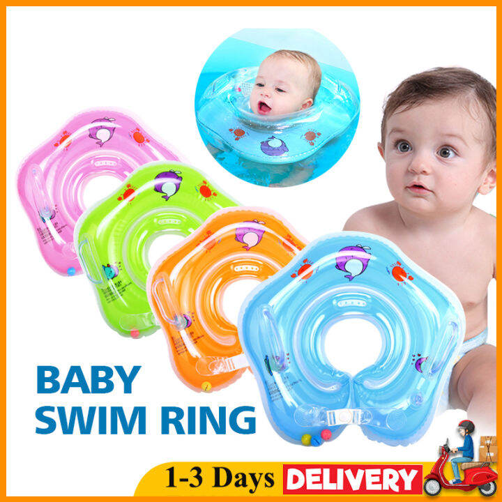 Pelampung baby Inflatable Swimming Newborn Infant Baby Safety Ring Neck ...