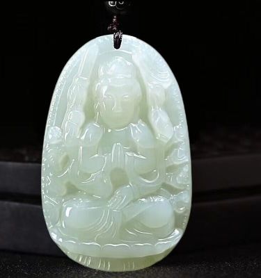 【Ready】🌈 jade twee zodiac pends for men and women al Budd jade stone Thoud-Armed Avalokitesvara