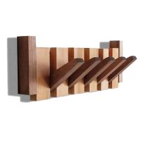 1 PCS Walnut Coat Rack Wall-Mounted Hook Hidden Decoration Hook Hanger Foldable Bedroom Closets Wooden Wall Shelf Home Decor