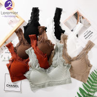 Bra Olahraga Seamless เสื้อชั้นในลูกไม้ผู้หญิงพร้อมแผ่นหน้าอก