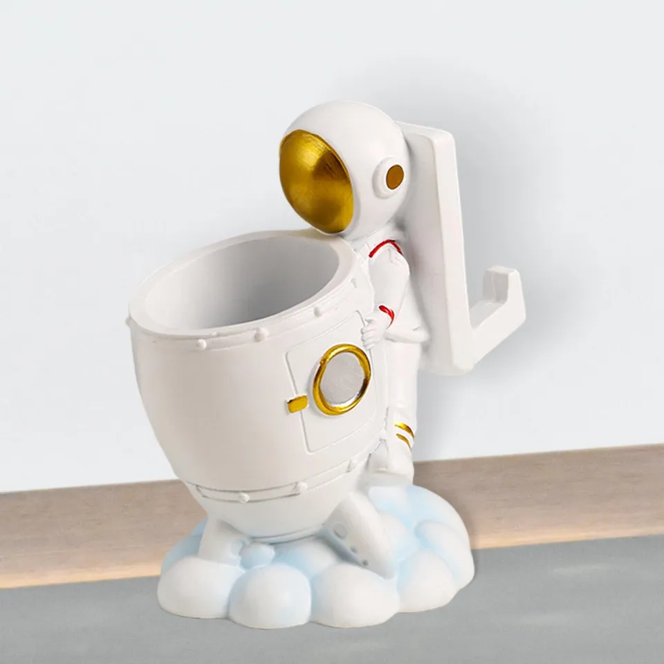 Astronaut Pen and Pencil Cup Holder Decorative Accessories for