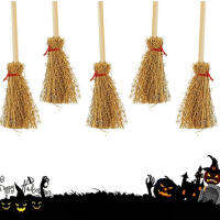 Halloween Broom Halloween Pendant Halloween Mini Broom Witch Accessories Mini Broom Straw Brooms Red Rope