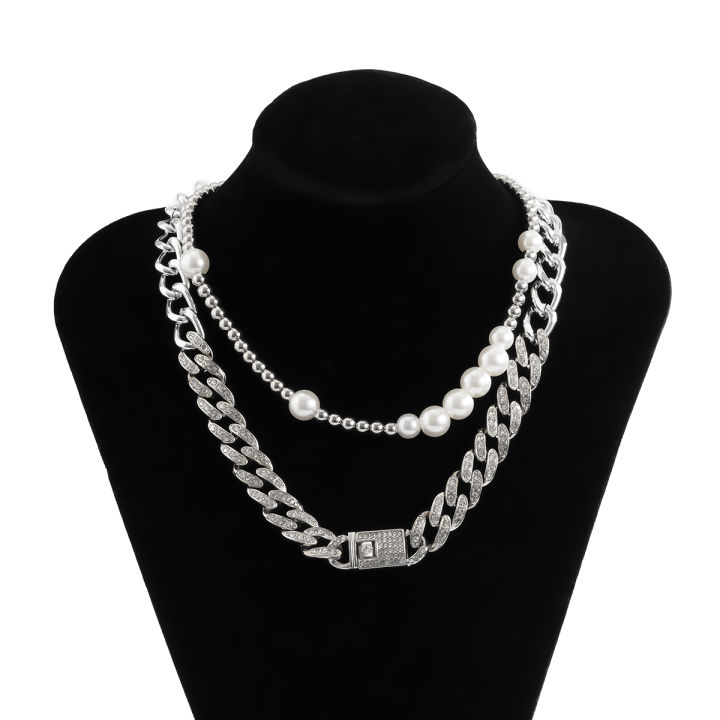 shixin-hiphop-iced-out-rhinestone-chain-choker-necklace-colar-for-womenmen-layered-pearlcrystal-necklace-cuban-link-chain-neck
