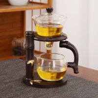 ✢◎℡ Glass semi-automatic tea set lazy creative suction teapot high temperature artifact Kung Fu cup