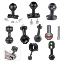 1 inch Ball Head Mount Adapter with 1/4 M5 Screw for GoPro Action Camera Underwater Video Fill Light Arm Tray Diving Flashlight