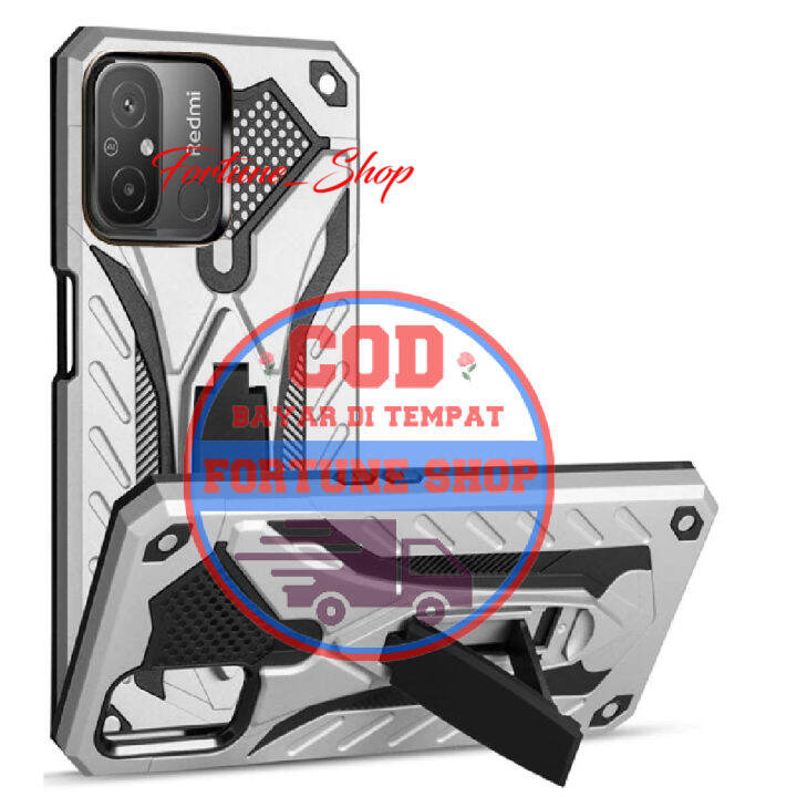 Case Cocok Untuk Hp Xiaomi Redmi 12c Casing Standing Back Klip Hard Case Hp Robot New Cover 6494