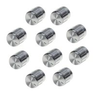 +——{} 10Pcs Silver 6Mm Shaft Hole Amplifier Knob For Rotary Encoder Potentiometer Knobs