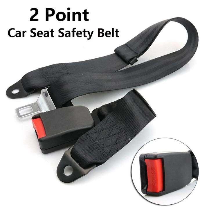 Universal Black Safety Seat Belt Strap 2 Point Adjustable 90cm-120cm ...