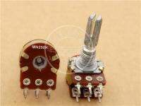 【DT】hot！ 2pcs for Potentiometer MN250K / With Midpoint Middle back to zero 25MM Handle Knurled Shaft