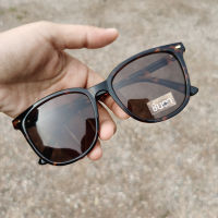 แว่นกันแดด แว่นวินเทจ แว่นชินตา รุ่น Chinta C U ทรง Cat eyes ใหญ่ กรอบพลาสติกลายกระ  Polarized วัสดุพรีเมี่ยม สวมใส่สบาย เลนส์ใส ใส่ได้ทั้งชายหญิง