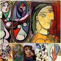 บทคัดย่อภาพวาดวินเทจ Pablo Picasso นิทรรศการผ้าใบโปสเตอร์ศิลปะภาพพิมพ์พิพิธภัณฑ์ Modern Gallery ภาพผนังตกแต่งบ้านของขวัญ