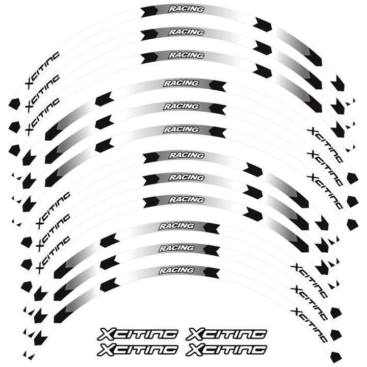 เทปแถบสะท้อนแสงรูปลอกล้อสกูตเตอร์สติกเกอร์แต่งล้อมอเตอร์ไซค์15-14-นิ้ว-x-citing-s-400อุปกรณ์เสริมมอเตอร์ไซค์สำหรับ-s400-kymco-xciting
