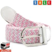 Trusty เข็มขัดดีไซน์ใหม่ เข็มขัดผ้าแคนวาส Canvas Belt 1716 สีชมพู