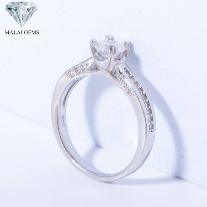 malai-gems-แหวนเพชร-เงินแท้-925-เคลือบทองคำขาว-ประดับเพชรสวิส-cz-รุ่น-071-2r35012-แถมกล่อง-แหวนเงินแท้-แหวนเงิน-แหวน