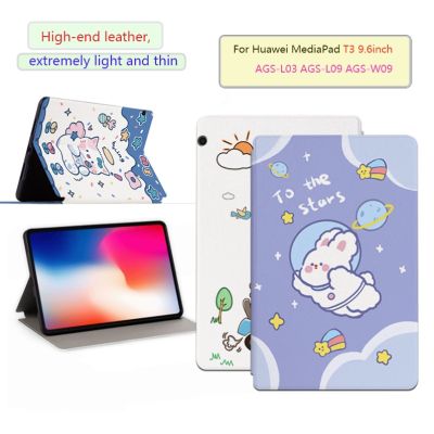 9.6 Mediapad MediaPad 10 AGS-L03 AGS-L09 AGS-W09 Casing Cartoon Pattern Sweat Proof Leather Tablet Flip Cover