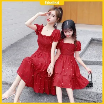 Mother and 2024 daughter dress lazada