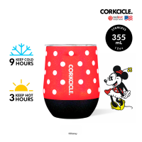 CORKCICLE แก้วสแตนเลส เก็บความเย็นได้นาน 9 ชม. เก็บความร้อนได้ 3 ชม. 355ML รุ่น STEMLESS DISNEY MINNIE POLKA DOT RED 12OZ