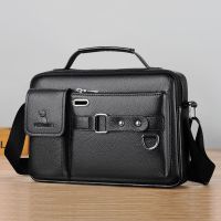 [COD] Wholesale shoulder bag mens Messenger business soft leather casual cross-bag large-capacity hanging