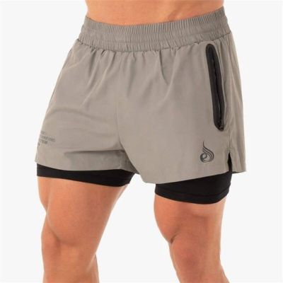 Mens New Jogging 2 in 1 Sports Shorts Gym Fitness Bodybuilding Workout Quick Dry Beach Shorts Mens Summer Casual Sports Bottom