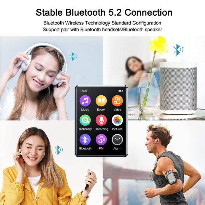 เครื่องเล่น-mp3ขนาดเล็กหน้าจอเต็มจอ2-4นิ้ว-บลูทูธบางเฉียบพกพาเพลง-hifi-mp4เครื่องบันทึก-fm-เล่นวิดีโอสำหรับวอล์กแมน