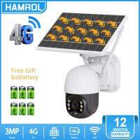 Hamrol 3MP 4G SIM Card / Wifi Solar PTZ Camera Outdoor PIR Human Detection Audio Wireless Color Night Vision CCTV Battery Security Camera