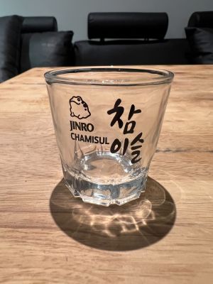 แก้วโซจู ของแท้จากเกาหลี แบรนด์จินโร Jinro Soju Glass brand jinro 진로 참이슬 소주잔