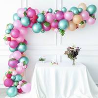 102pcs Pink Green Tropical Balloon Garland Kit Hawaiian Luau Flamingo Theme Balloon with Palm Leaves Wedding Birthday Decoration