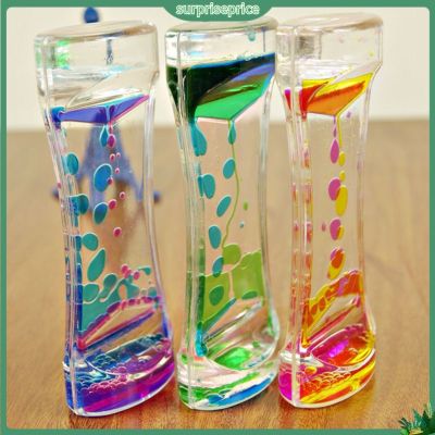 ▲ surprise Double Colors Oil Hourglass Liquid Floating Motion Bubbles Timer Desk Decors