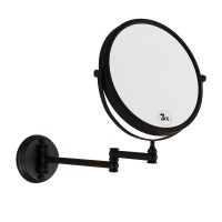 ∏∏▽ Dressing Mirror Wall Mounted 8 inch Brass 3X/1X Magnifying Mirror Black Oil Folding Makeup Mirror Cosmetic Mirror Lady Gift