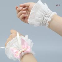 Sheer Ruffle Lace Cuffs Girls Elastic Wrist Cuffs for Y2k Girls Taking Photo Shirt Decorations Female Lace Wrist Cuffs Exercise Bands