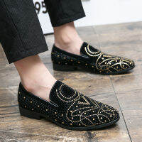 Luxury designer Mens rhinestone buckle flats charm shoes Wedding Dress Evening oxford Formal Shoes men Sapato Social Masculino