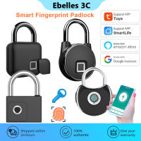 Tuya Smart Home Fingerprint Locks Bluetooth Biometric Electronic Lock Padlock Waterproof USB Rechargeable Security Protection