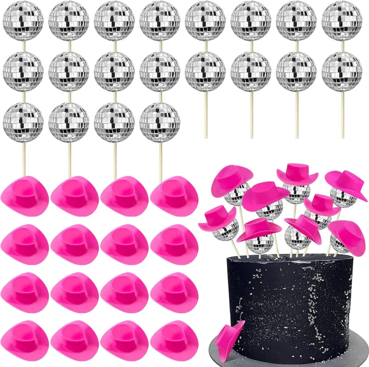 disco-ball-cupcake-toppers-happy-birthday-cake-topper-1970s-disco-ball-cake-decor-disco-theme-cake-picks-for-disco-theme-party