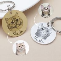 【CW】☌  Custom Picture Keyring Dog Portrait Keychain Memorial Personalized Photo