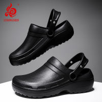 STRONGSHEN Men Chef Shoes Waterproof Kitchen Shoes Men Injection EVA Work Shoes Nurse Shoes Non-slip Outsole Garden Clogs Sandal